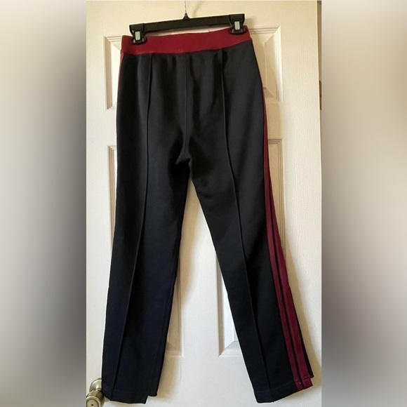 Helmut Lang Terry Tracks Trousers Women Size M Straight Leg Mid Rise Black Wine - Picture 5 of 17